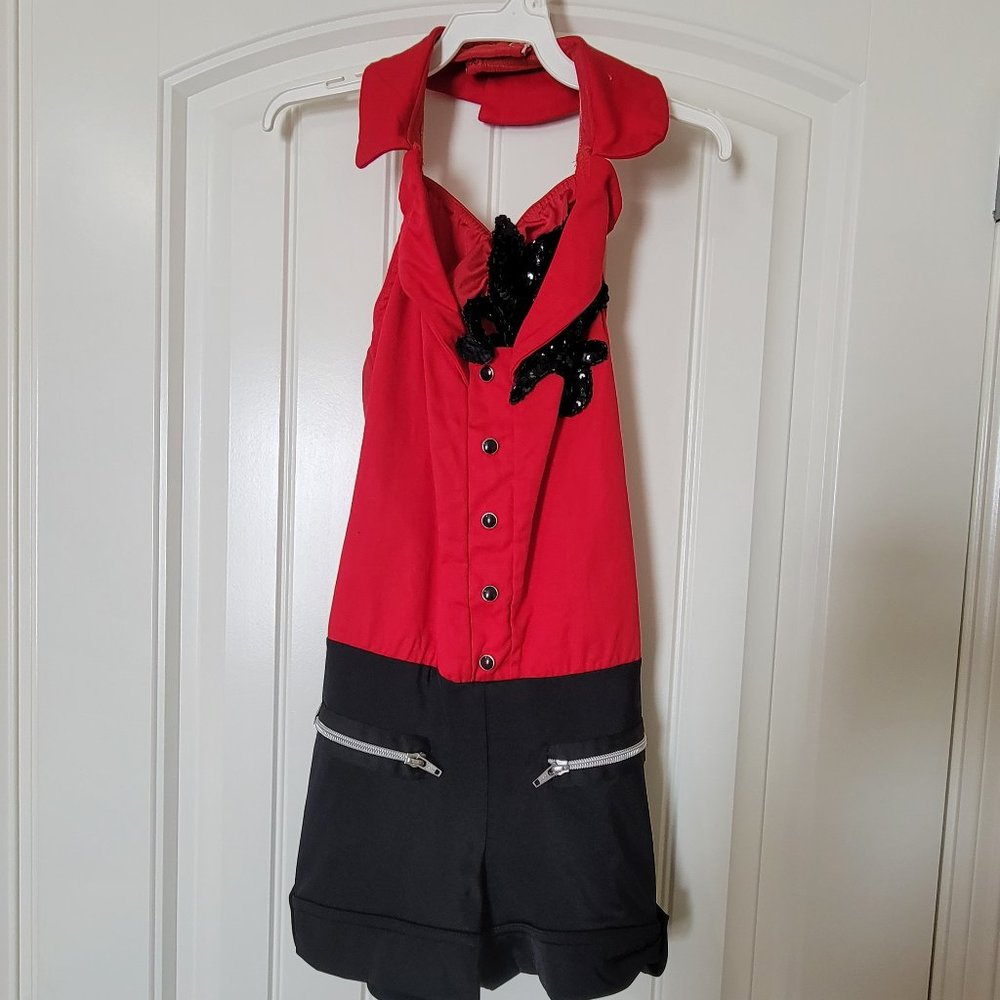 Red and black dance costume